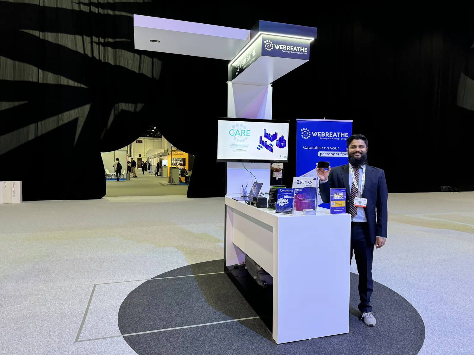 WEBREATHE booth and representative at ITS World Congress Dubai